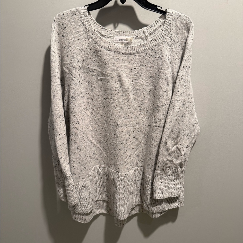 Calvin Klein Gray Speckled Crew Neck Sweater
